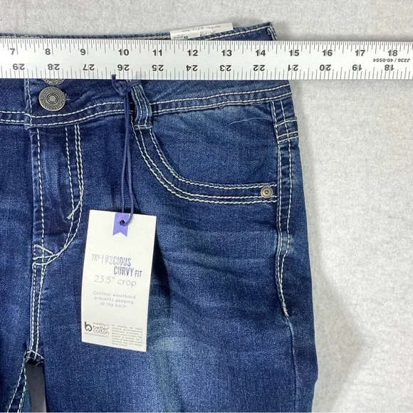 Wallflower Jeans Women 7 Luscious Curvy Fit Straight Leg Crop Mid Rise Denim NWT - Picture 12 of 14